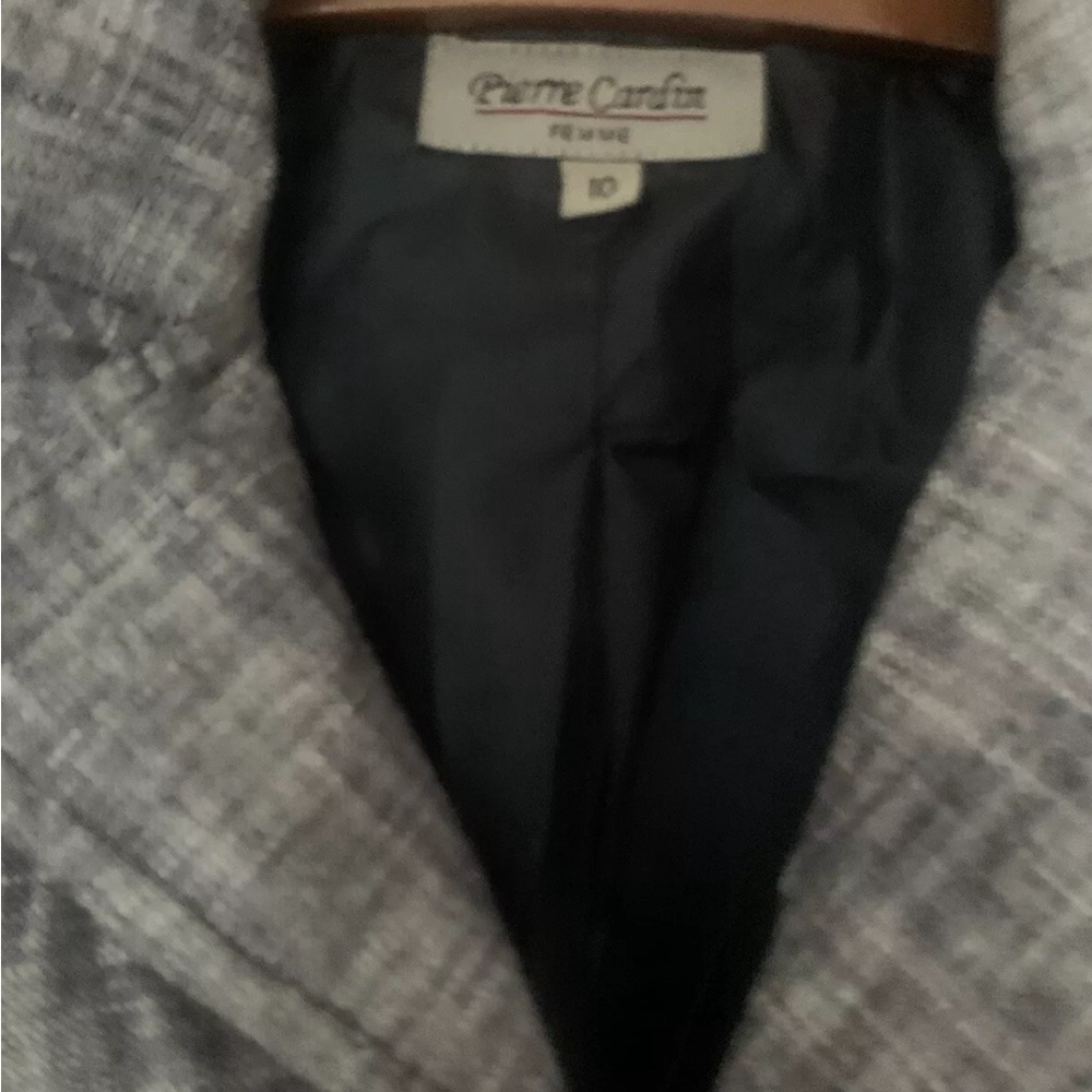 Pierre Cardin Women Blazer Jacket Linen Grey Size 10 - Picture 3 of 7